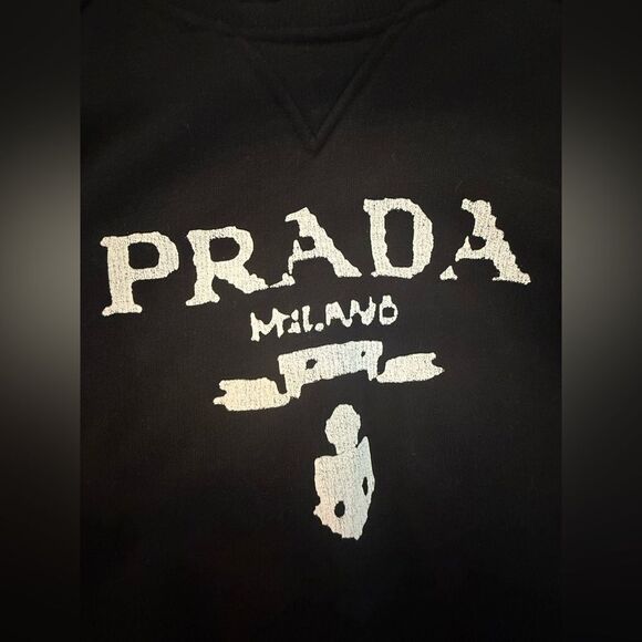 NWOT PRADA Printed Cotton Fleece Crewneck Sweatshirt - Picture 11 of 12